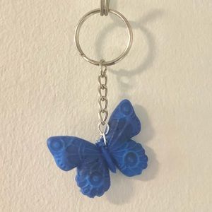 Blue Recycled Butterfly Keychain